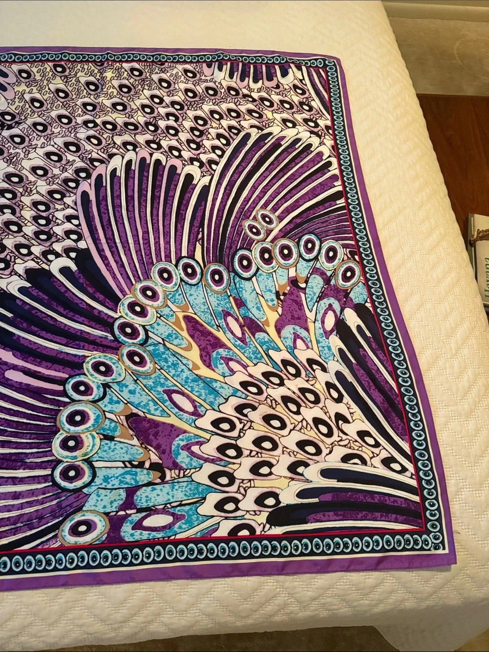 Vintage “Peacock” Scarf Large